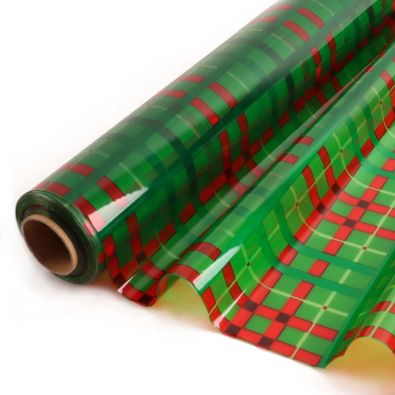 Christmas Cellophane Wrap Roll (34" x 100’Ft) 3 Mil Thicken Long Film Gift Wrappings for Baskets, Box,Wine, Christmas Decor